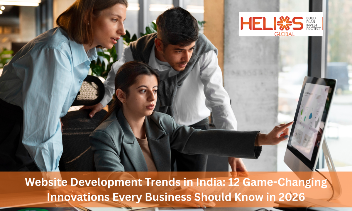 Website Development Trends in India 2026 featuring AI-powered websites, mobile-first design, SEO, cybersecurity, and modern web technologies.